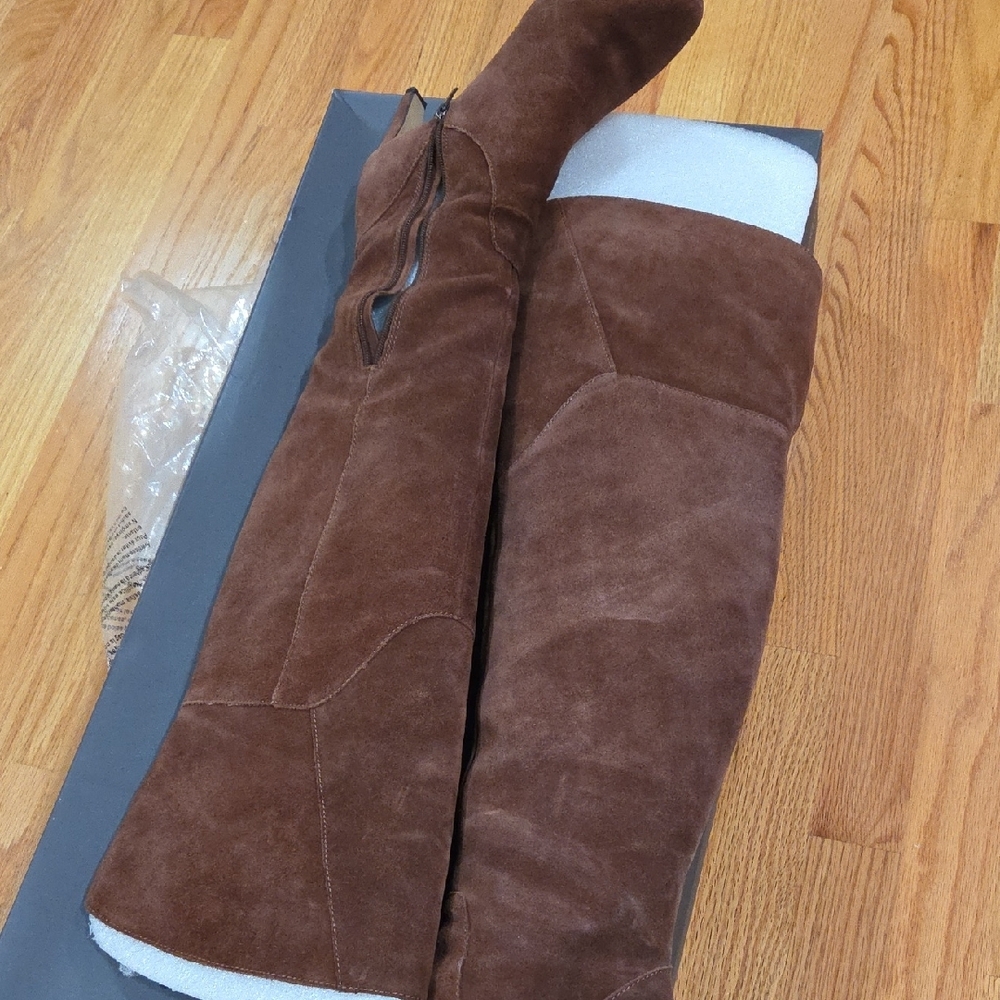 Vince Camuto Tan Suede Over the Knee Boots - Picture 3 of 10